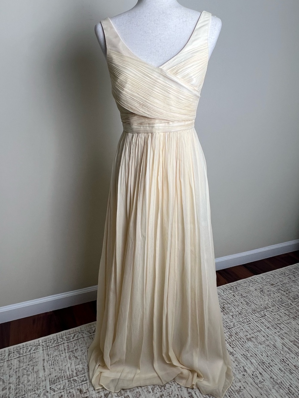 J.Crew Heidi Gown Petite 6 NWT Ivory 100% Silk Chiffon Wedding Dress